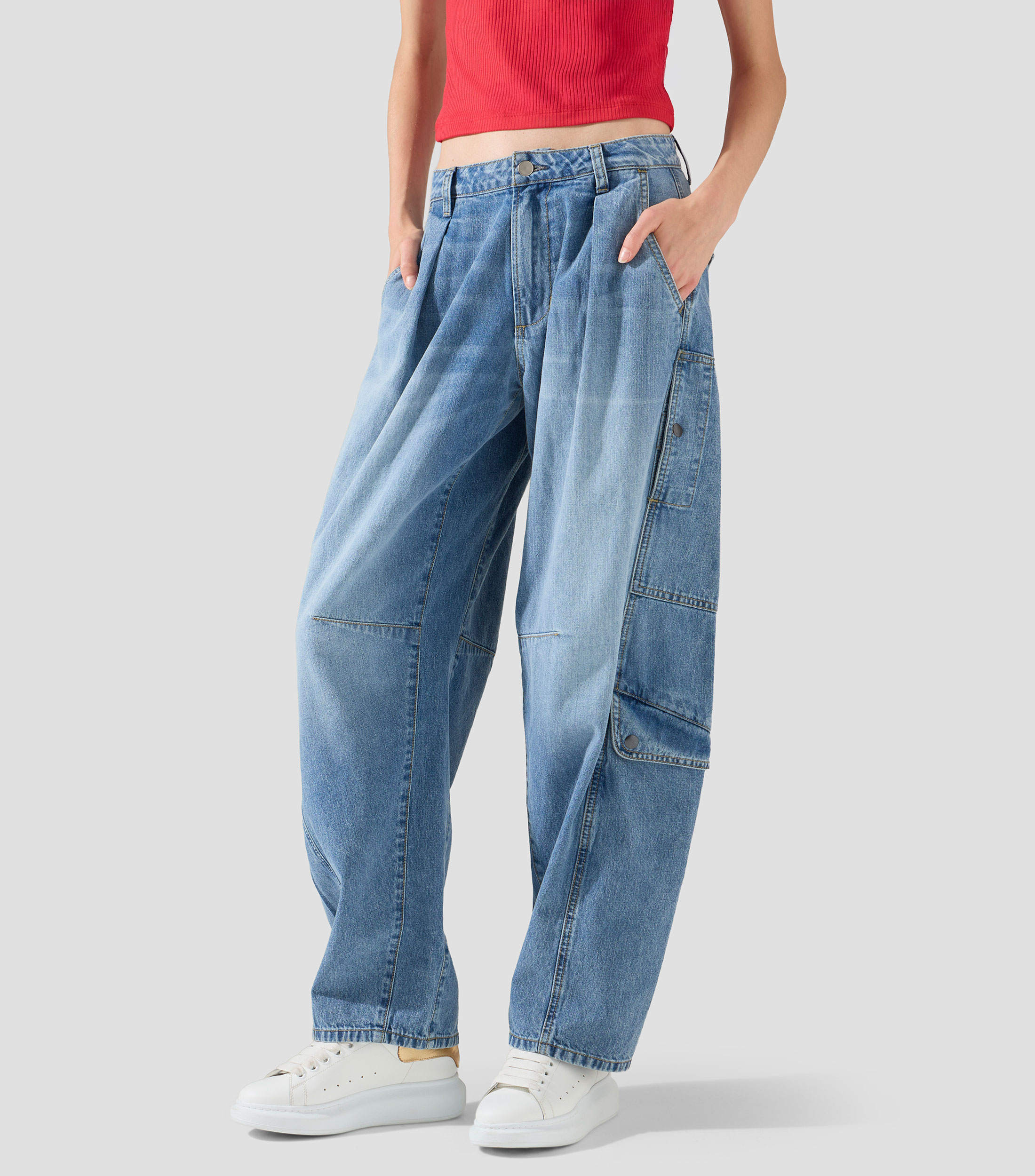 Jeans de corte amplio Mujer